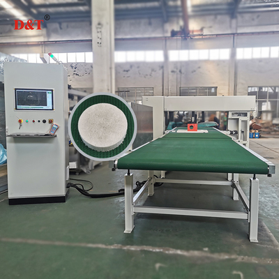 Máquina de corte de espuma de PU de alto desempenho com faca de fio de 5 rodas e sistema de controle inteligente